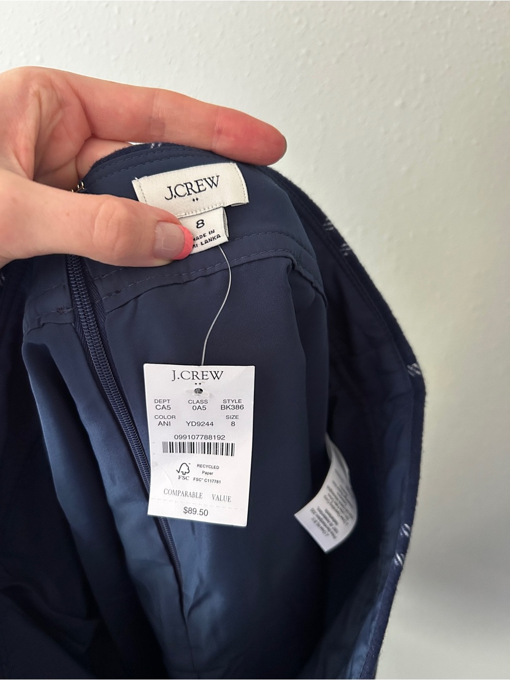 J. Crew Navy and White Plaid Mini Skirt - Picture 4 of 5